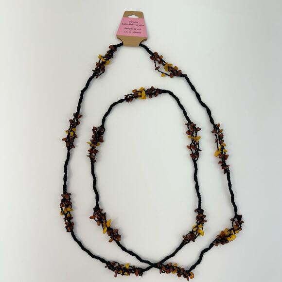 Baltic Amber Necklace Extra Long Layered Multi-Color (N963) - Picture 2 of 6